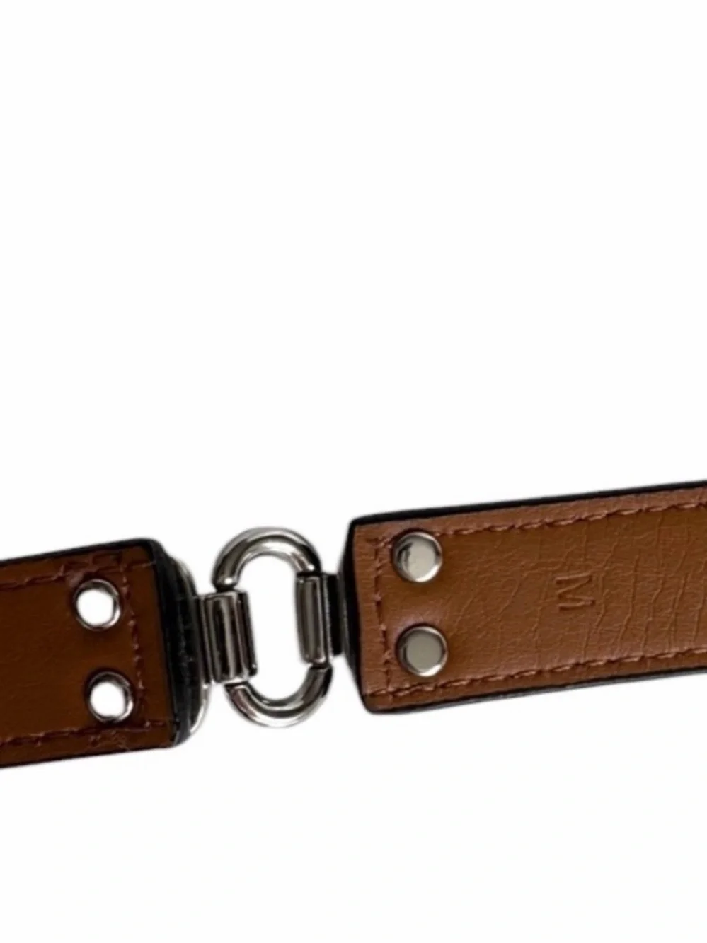 Chaps from Ralph Lauren Thin Black Leather Belt with Silver Hardware, Size M